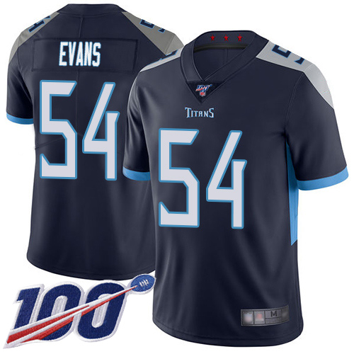 Tennessee Titans Limited Navy Blue Men Rashaan Evans Home Jersey NFL Football #54 100th Season Vapor Untouchable->youth nfl jersey->Youth Jersey
